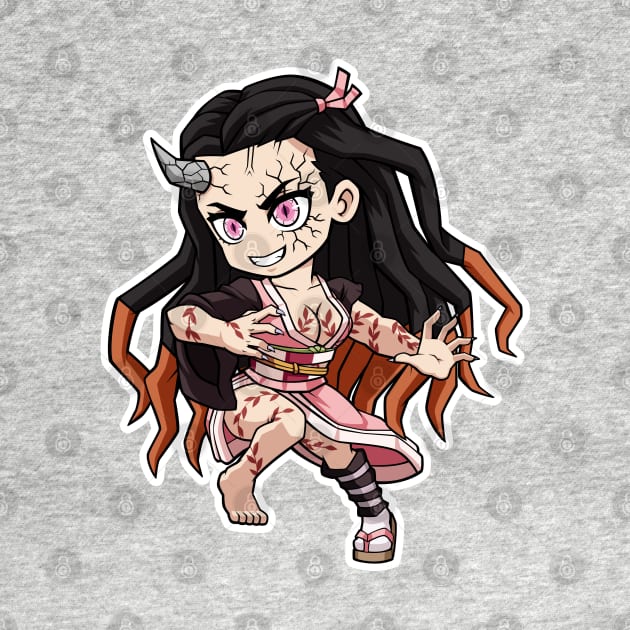 FA Chibi Nezuko Full Demon Form by Xar623